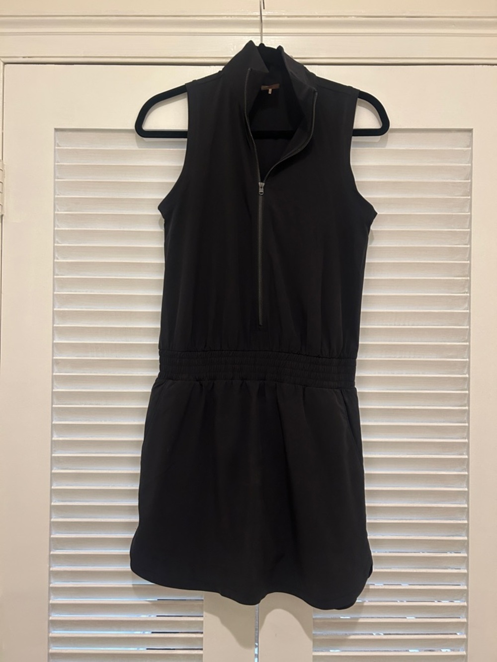 Calia black sleeveless zip front athletic dress, size XS